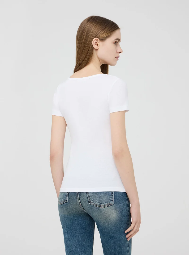 T-shirt serafino tinta unita