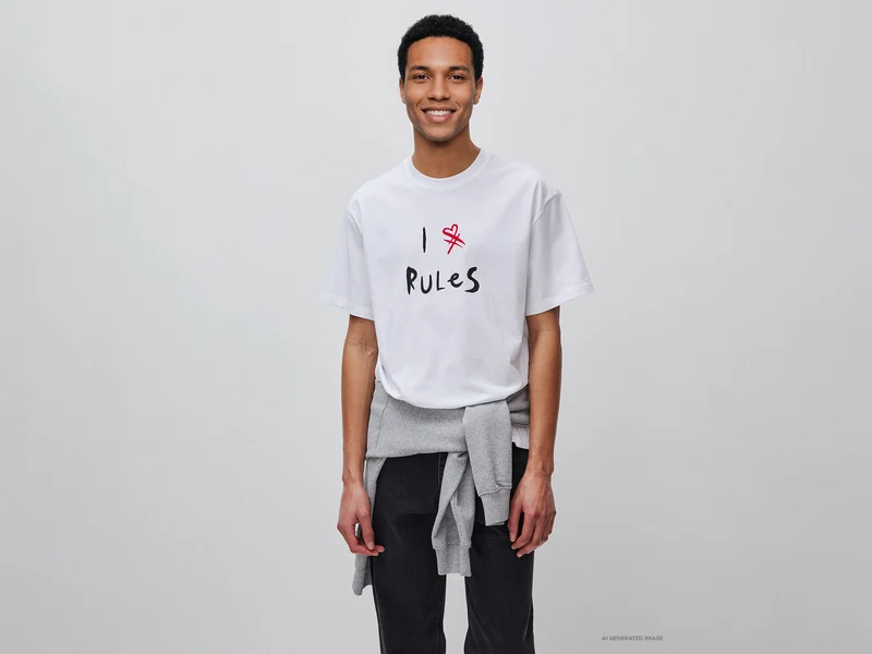 T-shirt con stampa slogan in cotone bio