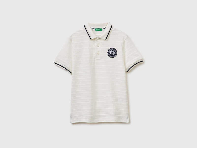 Polo a righe con patch