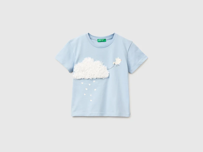 T-shirt con stampa e ricamo