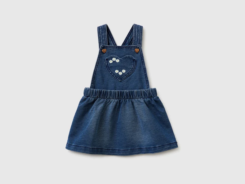 Gonna salopette effetto denim