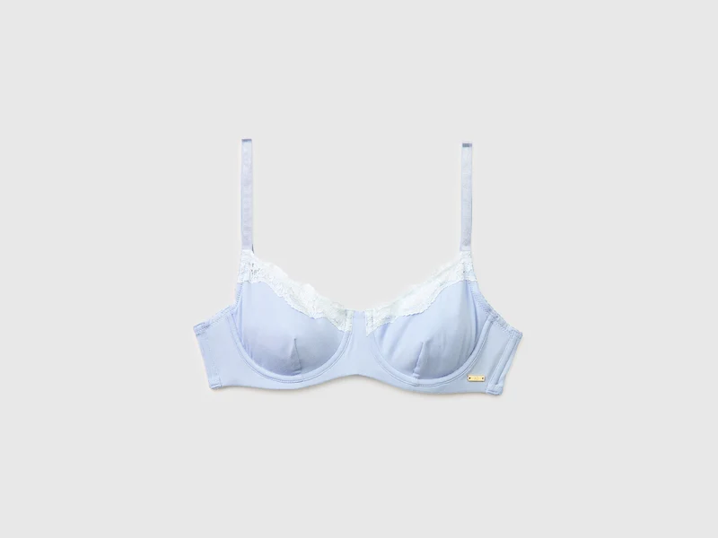 Reggiseno in misto seta con pizzo