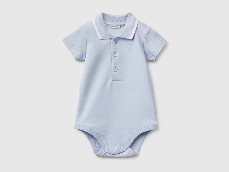 Body a polo in cotone bio