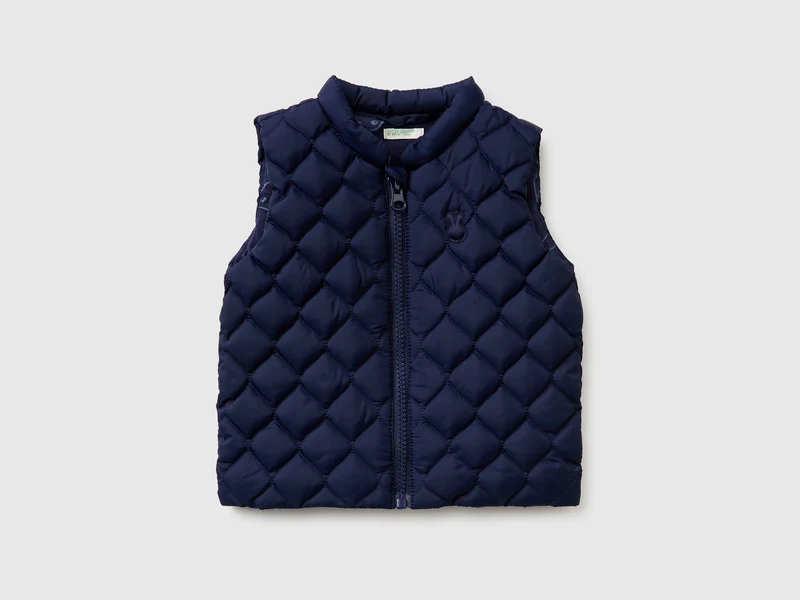 Piumino smanicato con zip