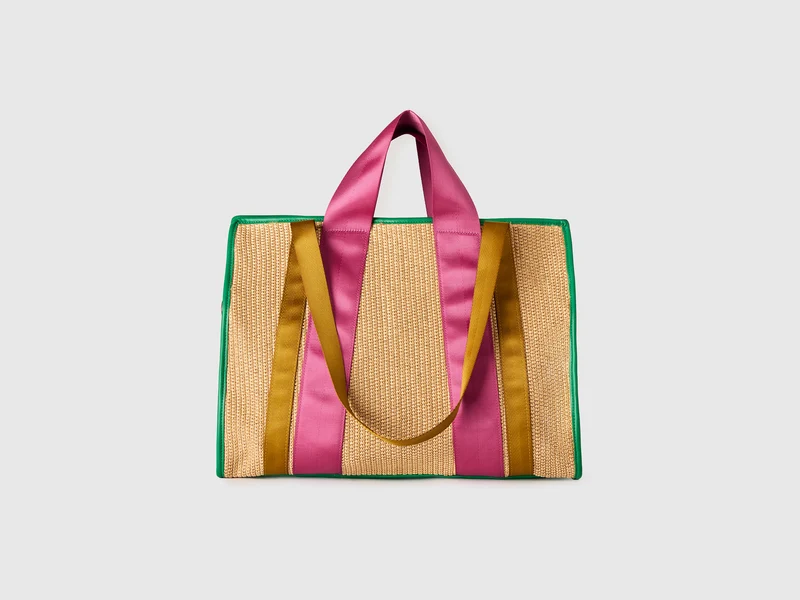 Maxi tote bag in rafia