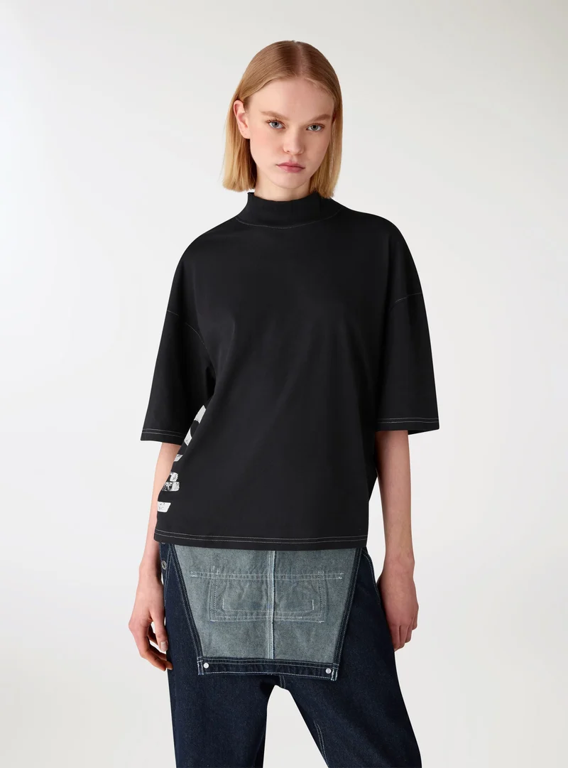 T-shirt over con stampa TRNPOPLAB