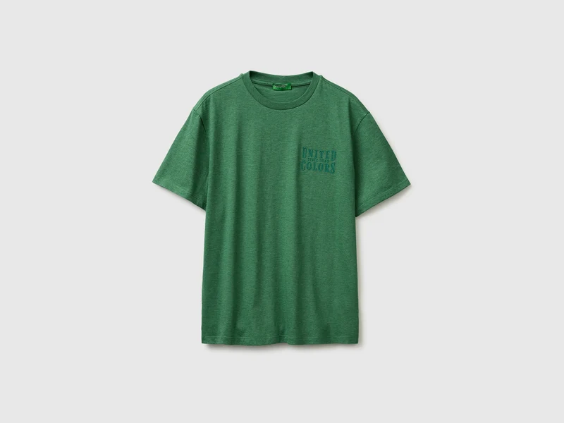T-shirt mélange con logo