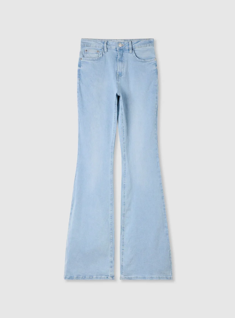Jeans a zampa a vita alta