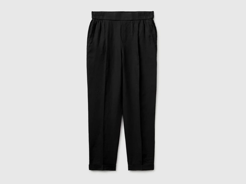 Pantaloni a sigaretta 100% lino