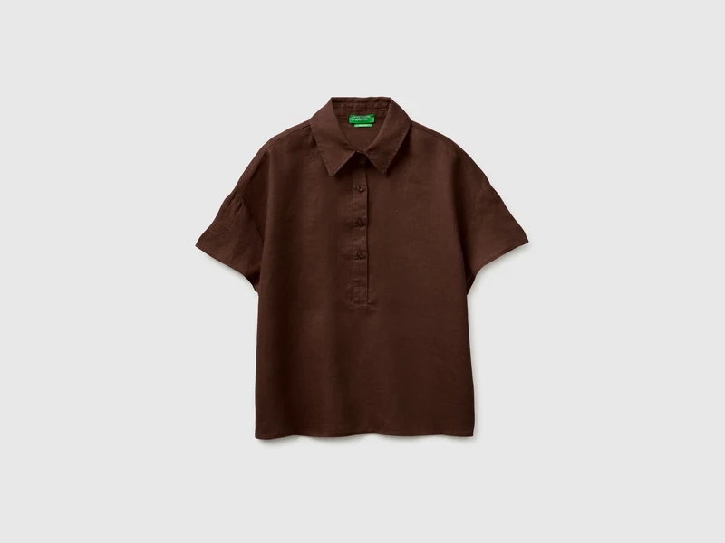 Blusa a manica corta 100% lino