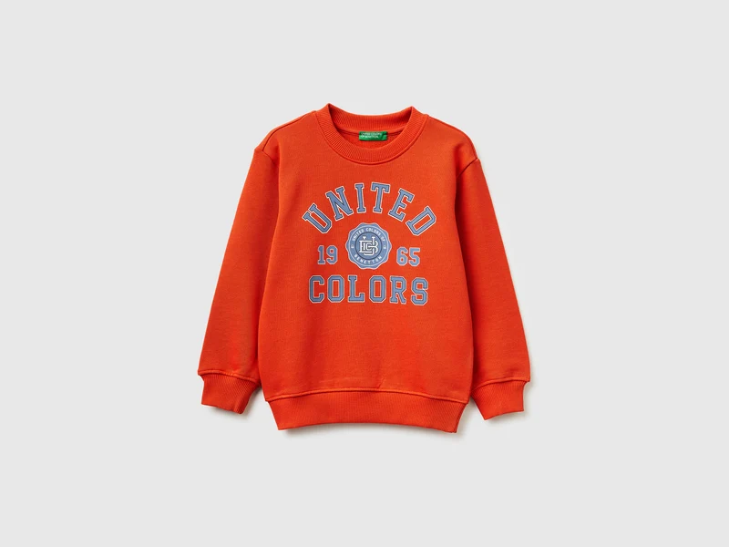 Felpa con stampa logo in cotone bio