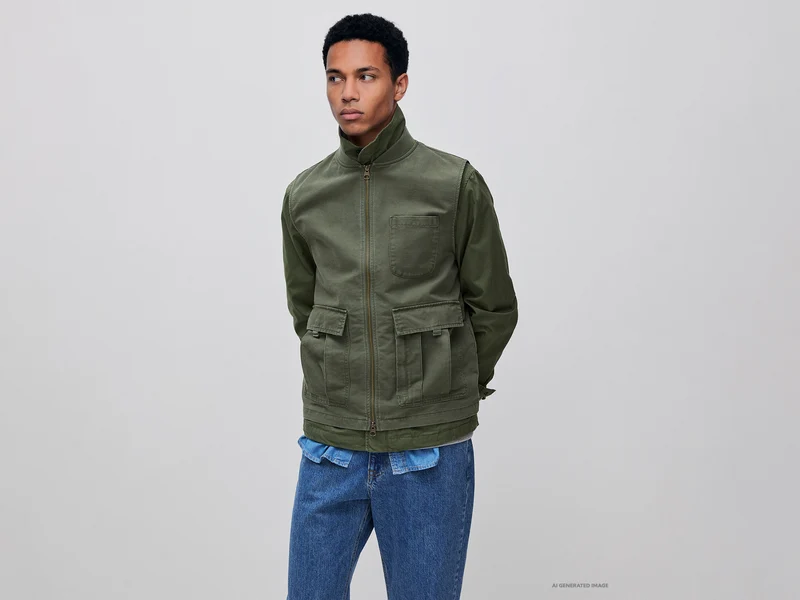 Gilet in cotone délavé
