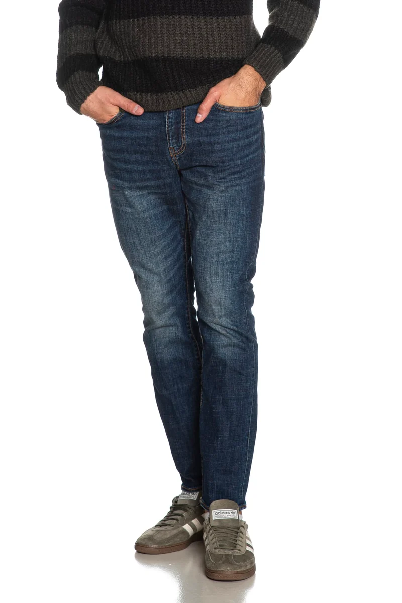 Jeans Armani Exchange 5 Pkts Sl Mix Cott Da Uomo Denim Dark Blu
