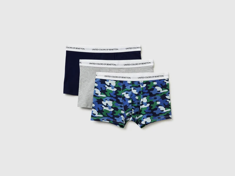 Set tre boxer in cotone bio stretch