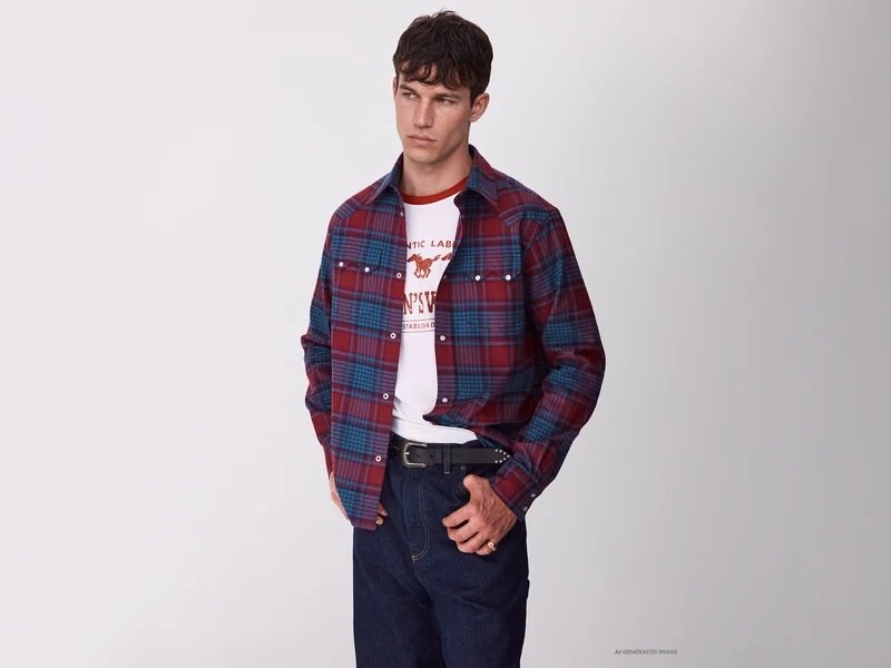 Camicia western a quadri