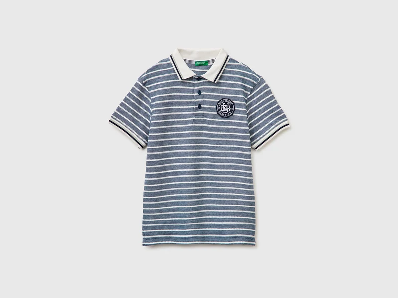 Polo a righe con patch
