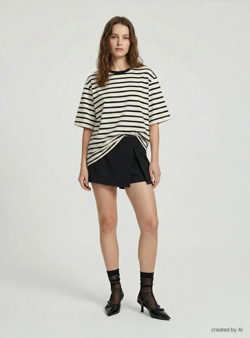 T-shirt over a righe