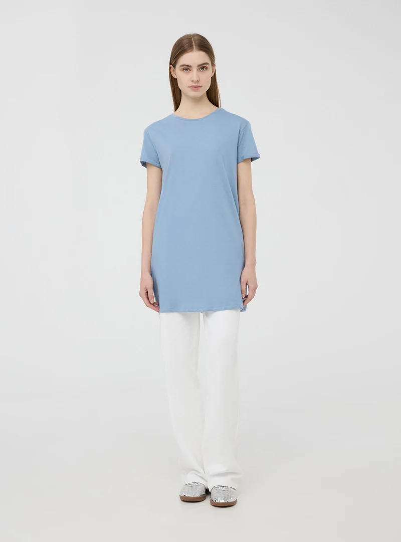 T-shirt maxi a tinta unita
