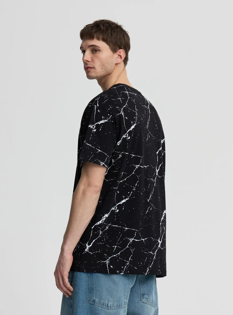 T-shirt relaxed fantasia marmo