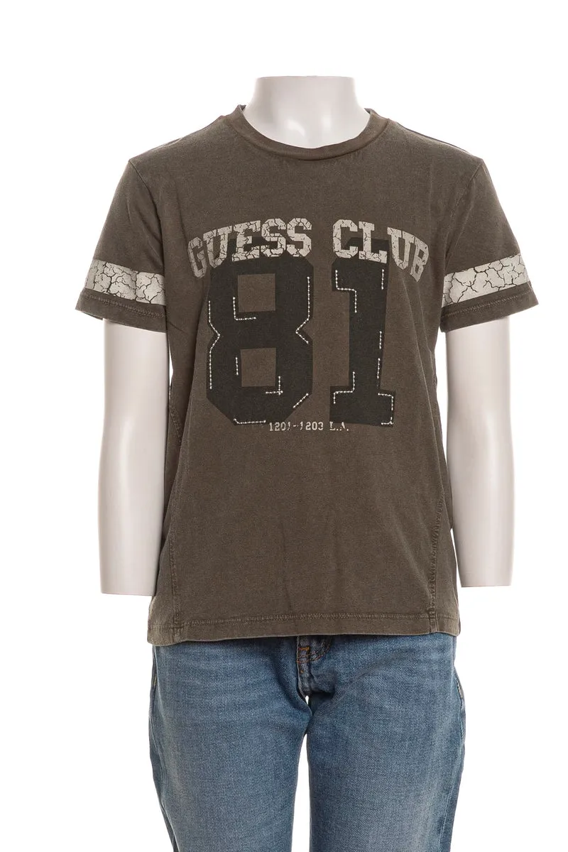 T-Shirt Guess Dye Bx Da Bambino Verde Militare