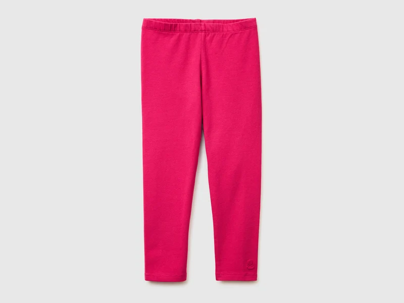 Leggings in cotone stretch con logo