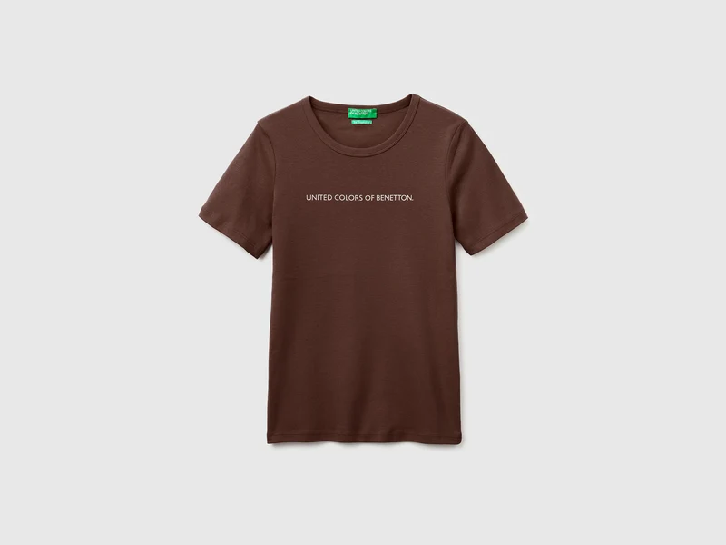T-shirt manica corta con logo glitter