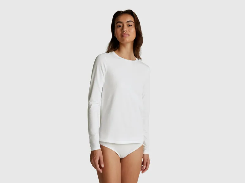 T-shirt manica lunga in cotone super stretch