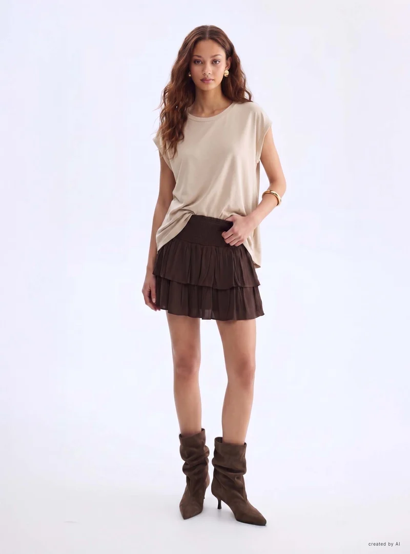 T-shirt ampia in viscosa