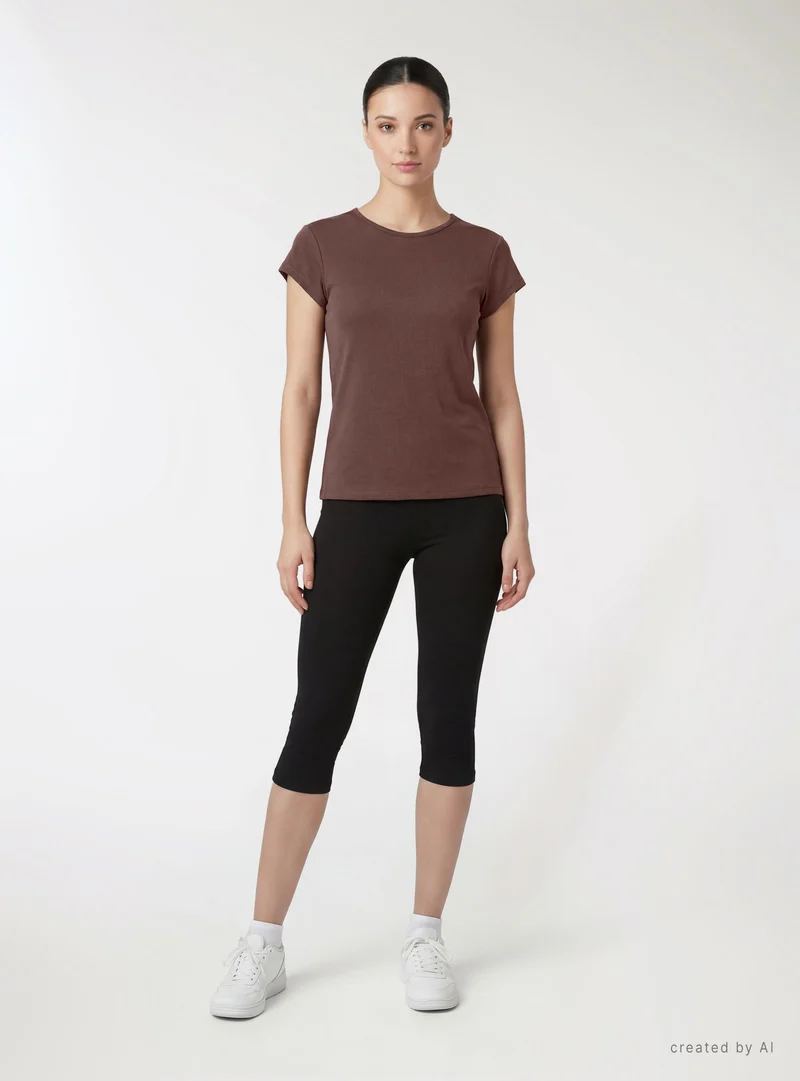 T-shirt tinta unita elasticizzata