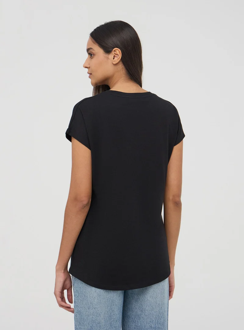 T-shirt girocollo tinta unita