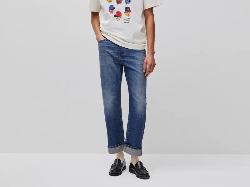 Jeans loose fit stone washed