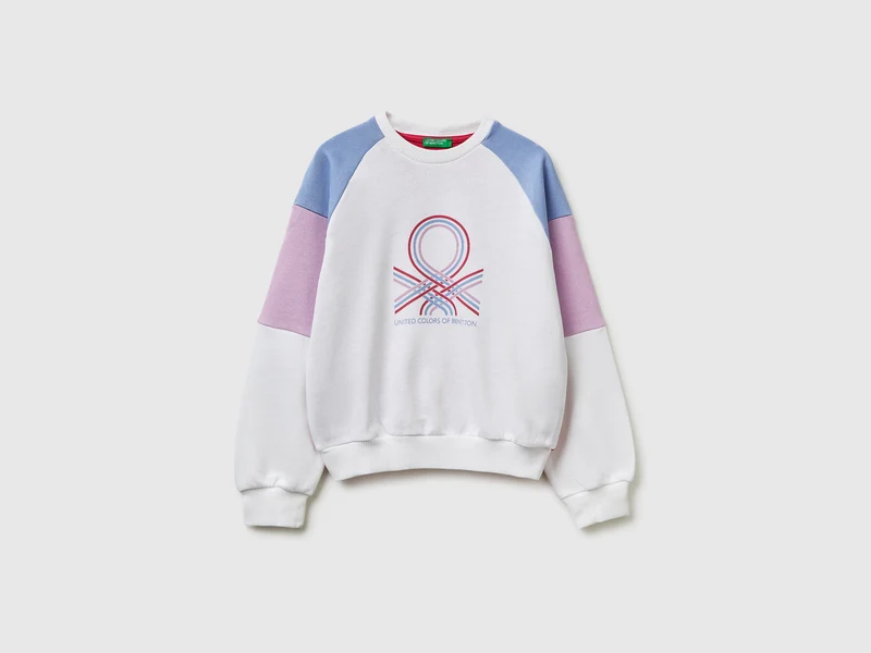 Felpa con logo in cotone