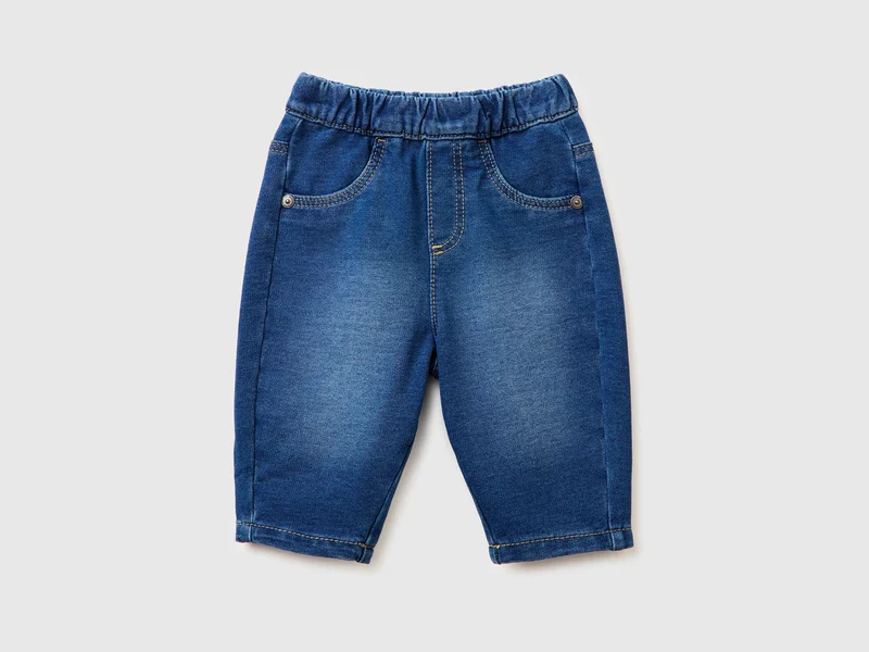 Jeans in felpa effetto denim
