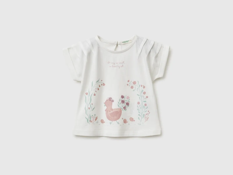 T-shirt con stampa e ricamo