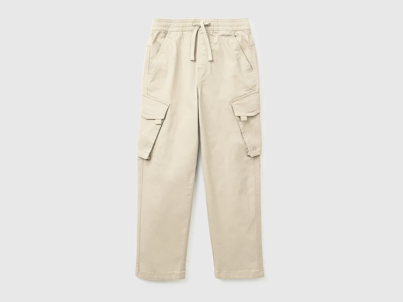 Pantaloni cargo in cotone stretch