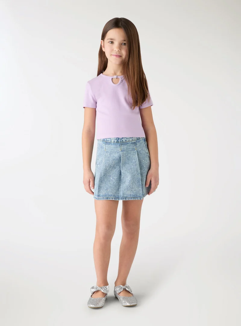 T-shirt crop con cuore