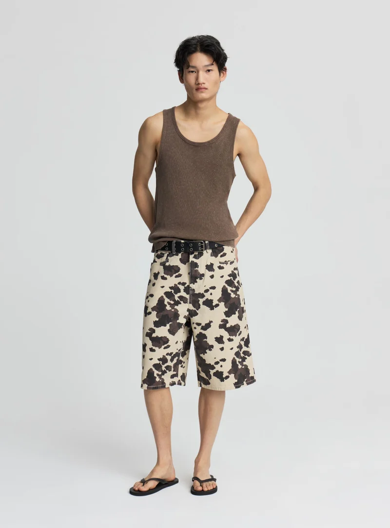 Bermuda jorts con stampa muccata