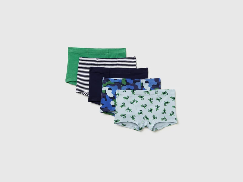 Cinque boxer in cotone elasticizzato