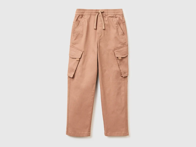 Pantaloni cargo in cotone stretch