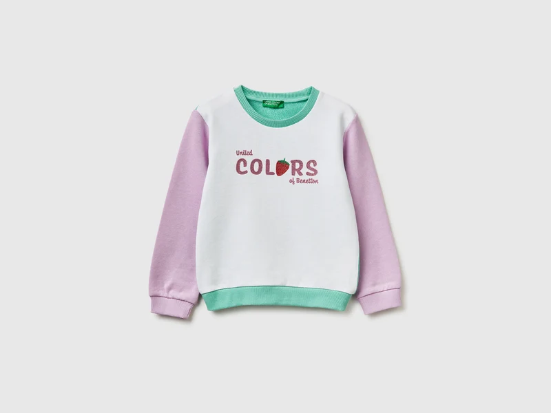 Felpa con stampa logo glitter
