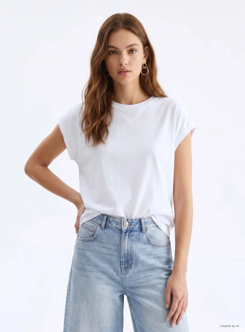 T-shirt ampia in viscosa