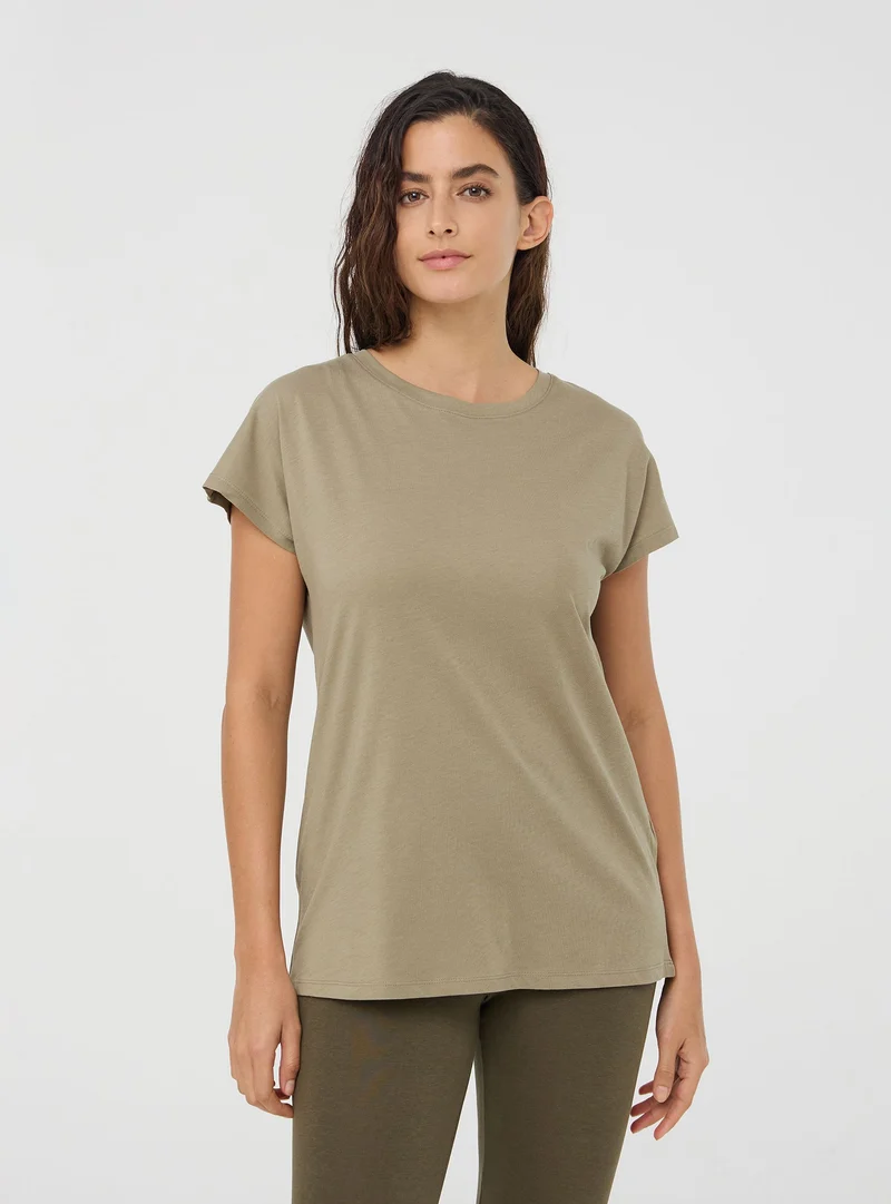 T-shirt girocollo tinta unita