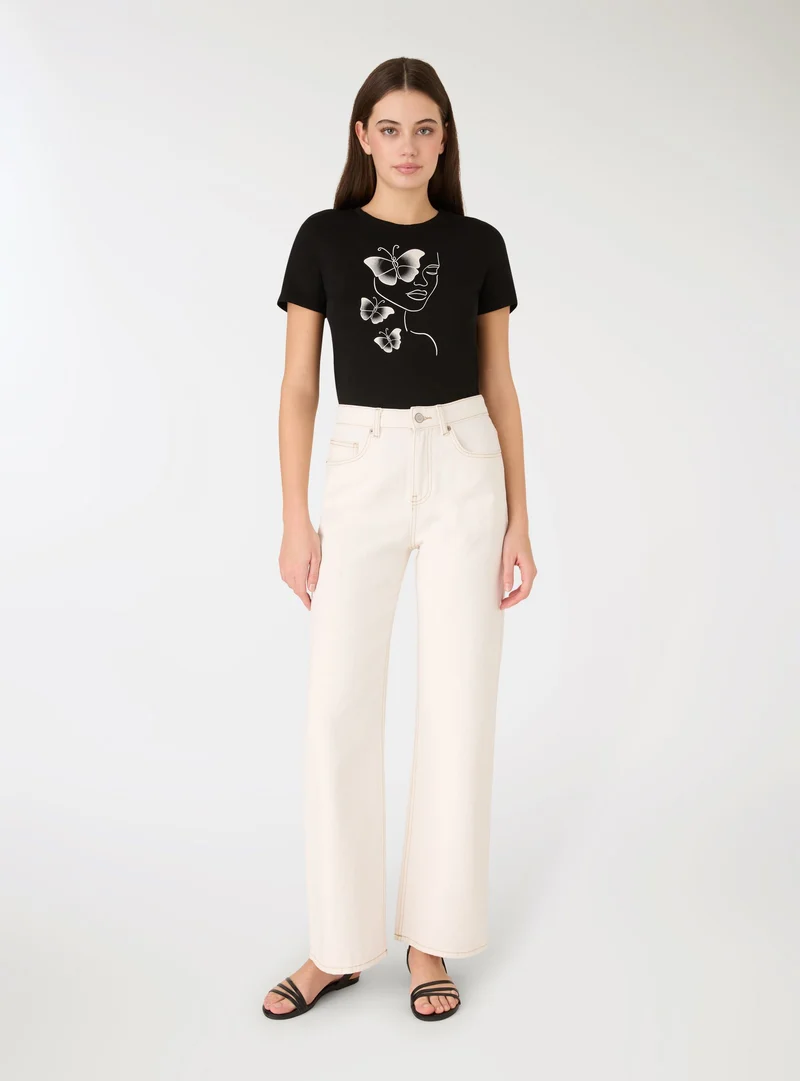T-shirt con stampa volto