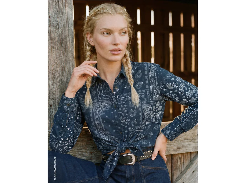 Camicia stampa bandana con nodo