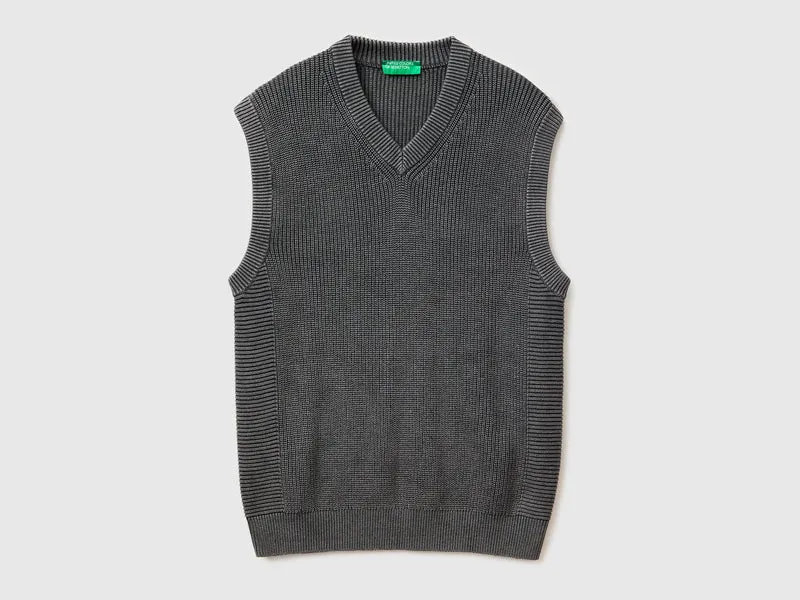 Gilet regular fit stone washed