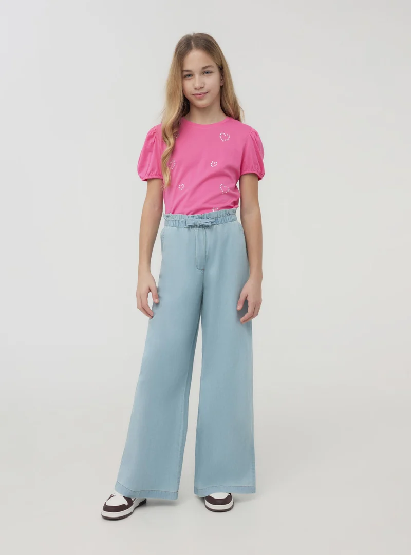 Jeans chiari paperbag chambray
