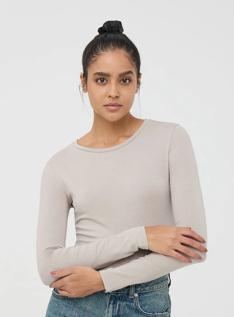 T-shirt basic maniche lunghe
