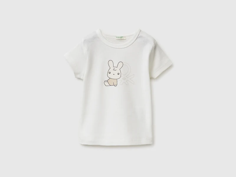Maglietta stampa logo in cotone bio