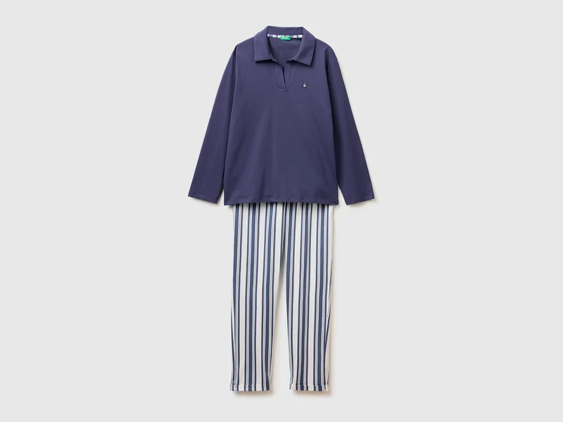 Pigiama con pantaloni a righe