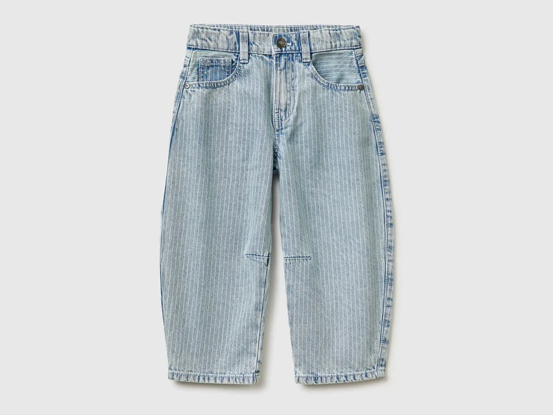 Jeans balloon fit a righe
